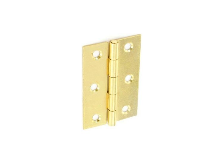 Securit S4307 Steel Butt Hinges Brass Plated (1 1/2 Pair)