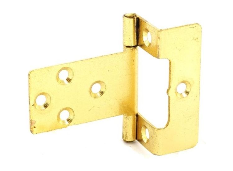 Securit S4409 Flush Hinges 5/8" Cranked Brass Plated (Pair)