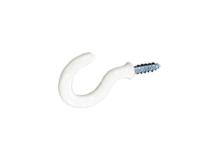 Securit S6304 White Plasic Covered Hooks Pack 3