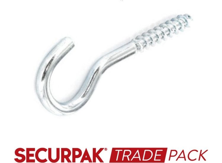 Securpak Trade Pack T10097 Screw Hook Zinc Plated 100mmx18