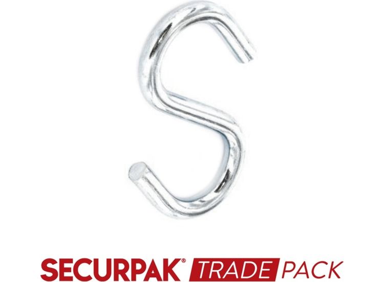 Securpak Trade Pack T10110 Steel S Hooks Zinc Plated 50mm