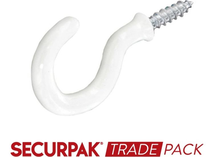 Securpak Trade Pack T10116 Cup Hook White 32mm