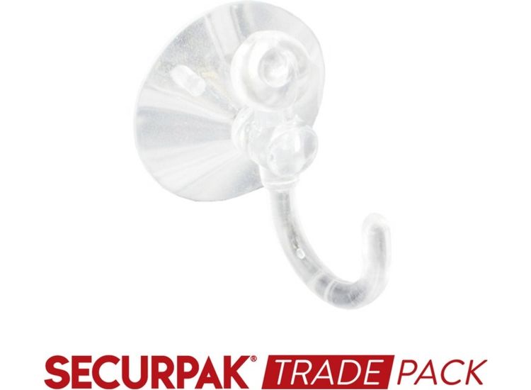 Securpak Trade Pack T10142 Suction Hook Clear 35mm