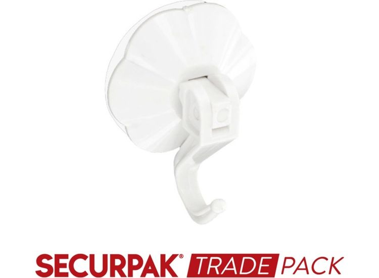 Securpak Trade Pack T10143 Suction Hook W.Lever White 50mm