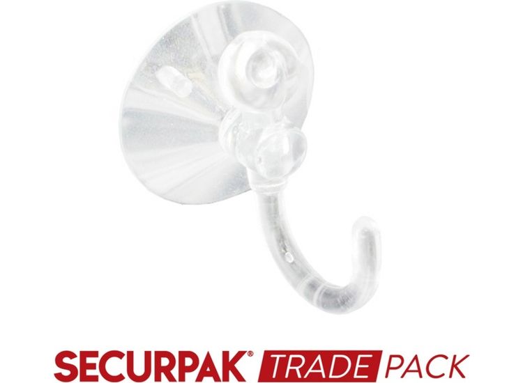 Securpak Trade Pack T10144 Suction Hook Clear 45mm