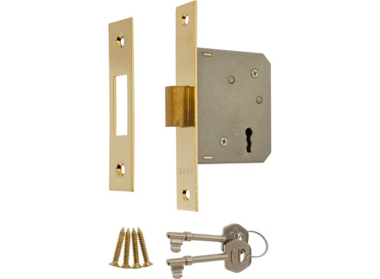 Era 57232 3 Lever Deadlock 3" Brass Effect