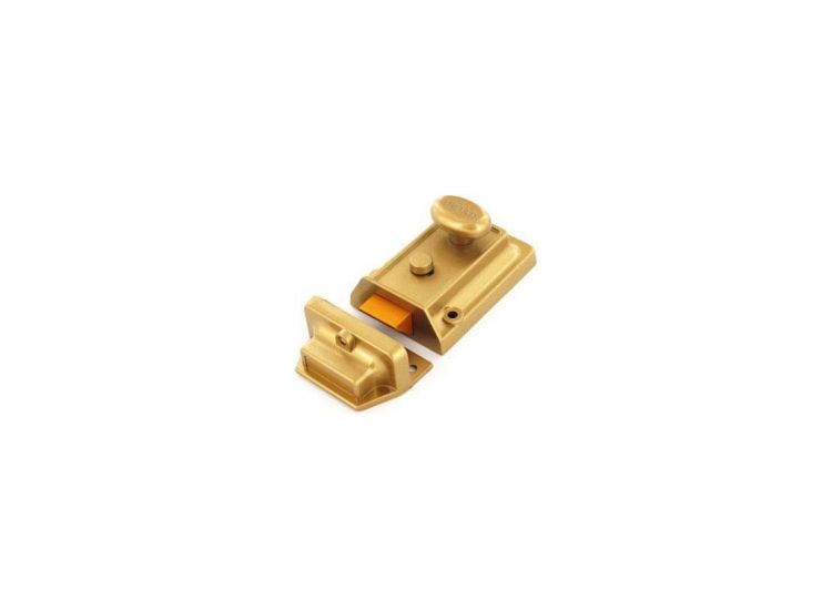 Securit B1740 Champagne finish nightlatch + Brass cylinder