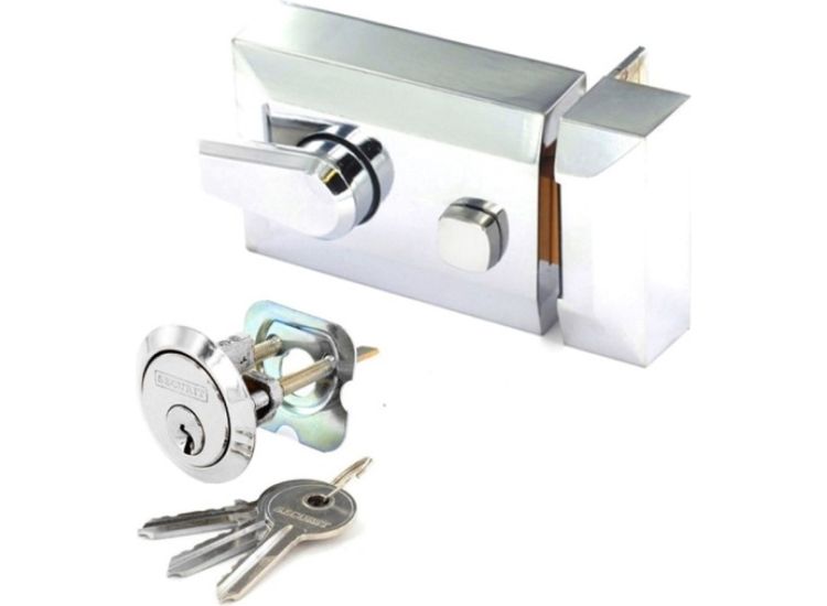 Securit Polished Chrome Double Locking Nightlatch