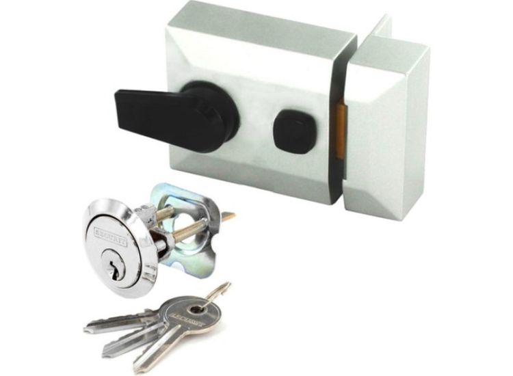 Securit Silver Finish Double Locking Nightlatch