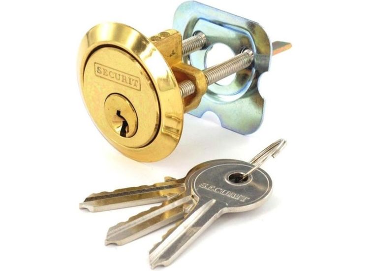 Securit S1750 Polished Brass Spare Cylinder with 3 Keys