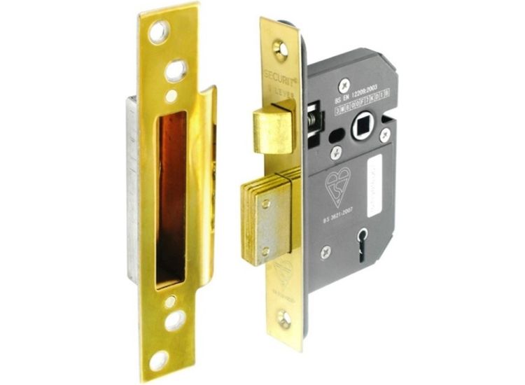 Securit S1792 5 lever sash lock BS3621 brass
