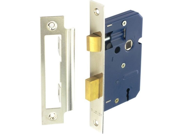 Securit S1822 3 Lever Sash Lock Nickel Plated with 4 Keys