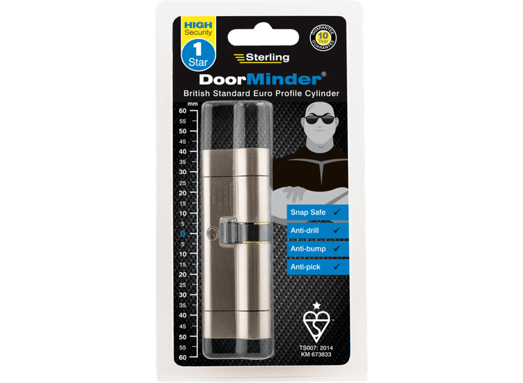 Sterling British Standard Euro Cylinder Satin Nickel