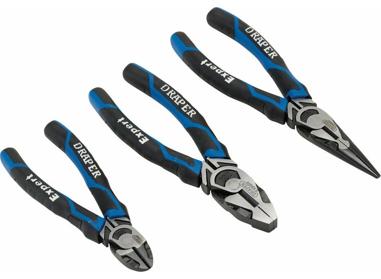 Draper 28033 High Leverage Plier Set, Blue (3 Piece)