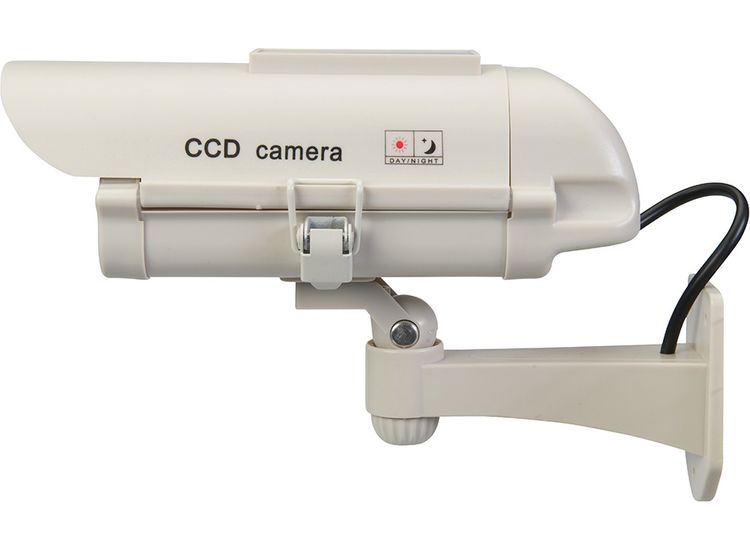 Silverline Solar-Powered Dummy CCTV Camera with LED Solar-Powered