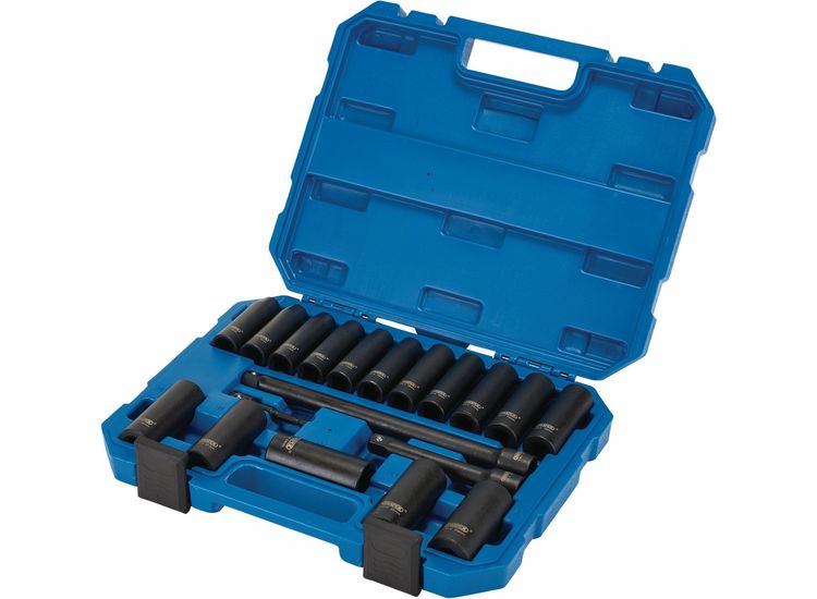 Draper 04577 Draper HI-TORQ&amp;#174; Metric Deep Impact Socket Set, 1/2" Sq. Dr. (19 Piece)