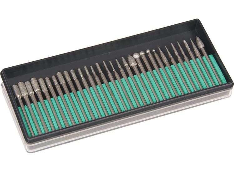 Silverline Rotary Tool Diamond Burr Set 30pce 3.17mm Mandrel