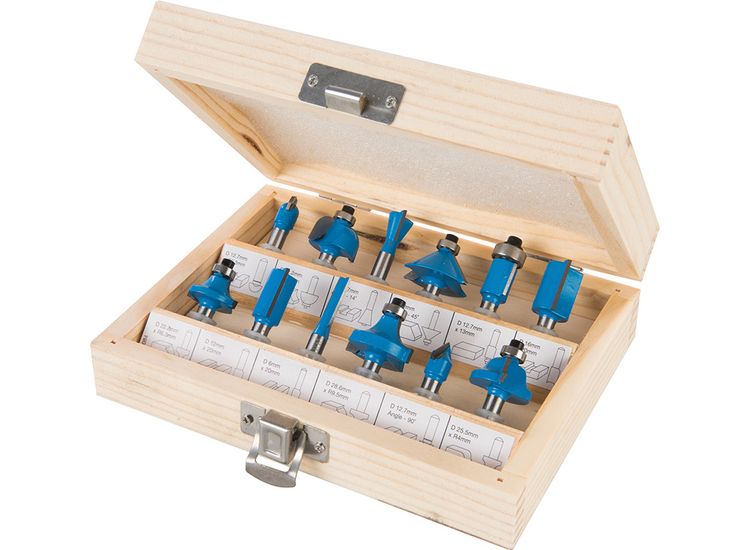 Silverline 1/4" TCT Router Bit Set 12pce 1/4"