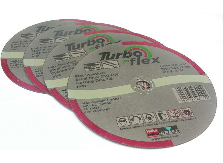 1 x Hilka 230mm SS Cutting Disc Turbo Flex