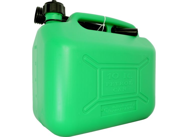 Hilka 10L Green Plastic Fuel Can