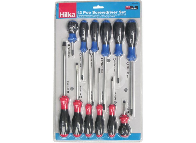 Hilka 12 pce Soft Grip Screwdriver Set