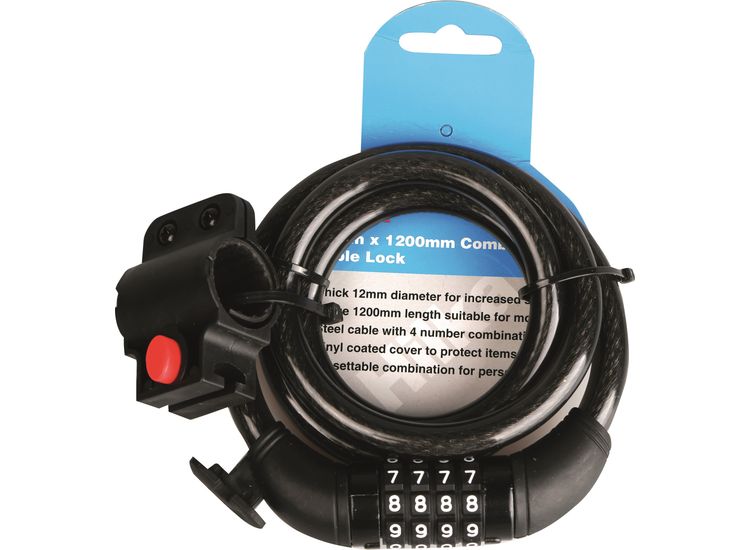 Hilka 12mm x 1200mm Combination Cable Lock