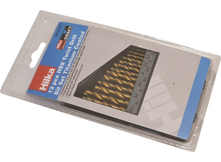 Hilka 13 pce HSS Drill Bit Set Titanium Coated