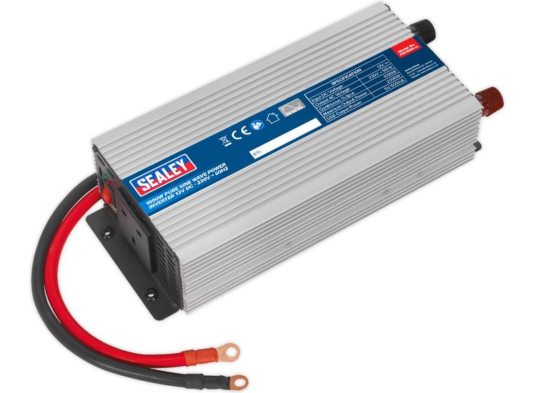 Sealey PSI1000 Power Inverter Pure Sine Wave 1000W 12V DC - 230V 50Hz