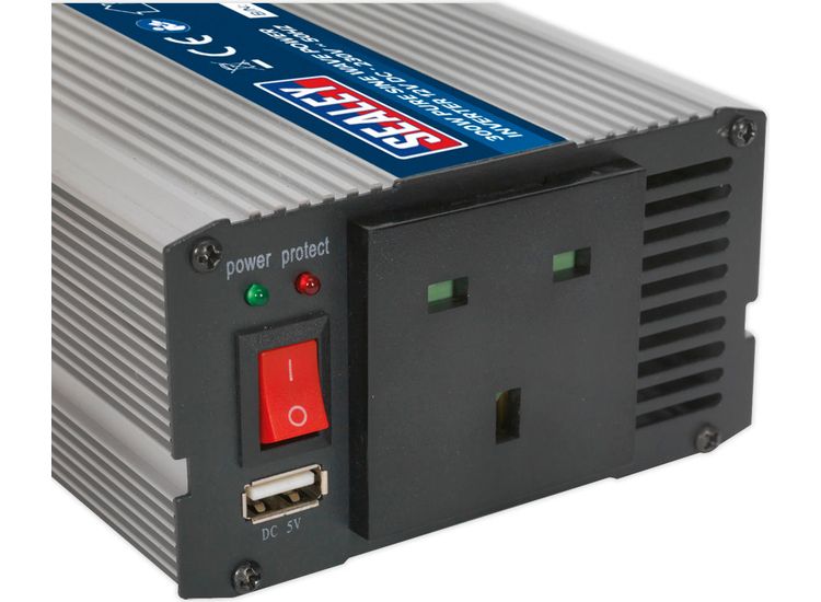 Sealey PSI300 Power Inverter Pure Sine Wave 300W 12V DC - 230V 50Hz