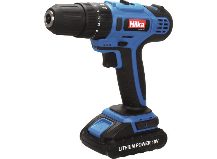 Hilka 18v Li-ion Cordless Hammer Drill in BMC