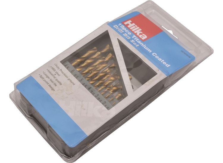 Hilka 19 pce HSS Drill Bit Set Titanium Coated
