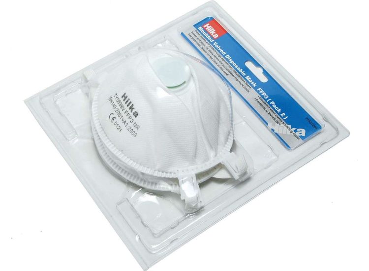 Hilka 2 pce Moulded Valve Disposable Masks FFP3
