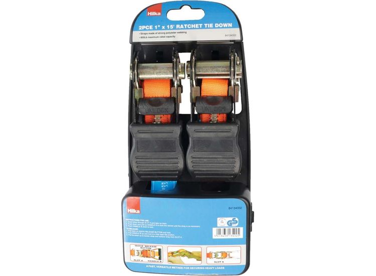 Hilka 2 pce Ratchet Tie Downs