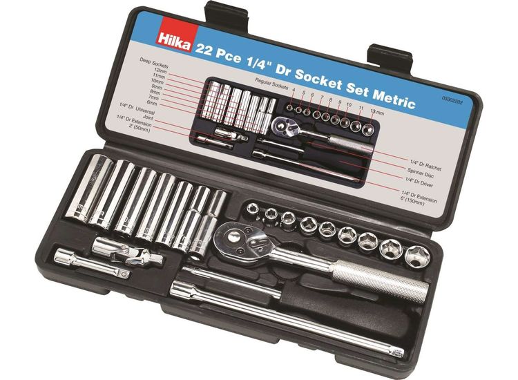 Hilka 22 pce 1/4" Socket Set Metric