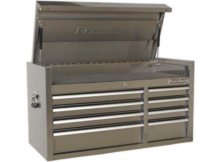 Sealey PTB104008SS Topchest 8 Drawer 1055mm Stainless Steel Heavy-Duty