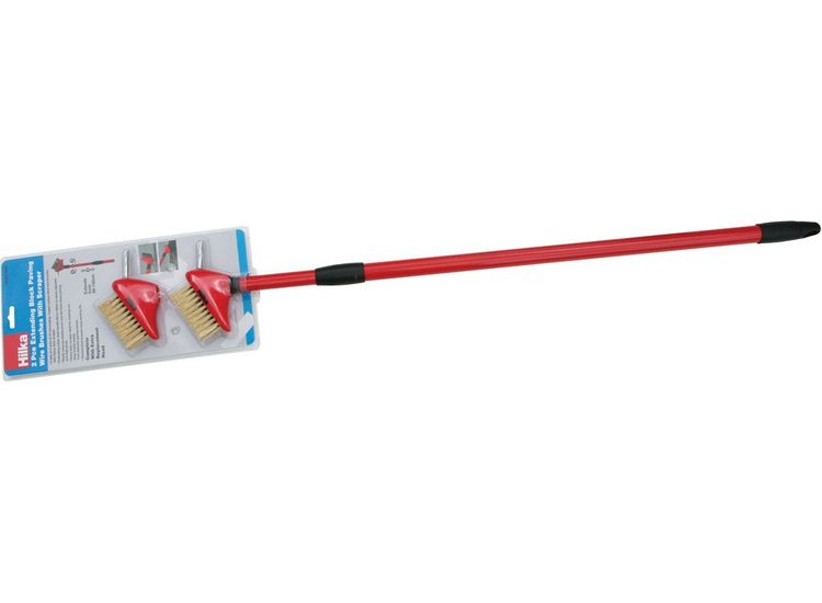 Hilka 2pce Block Paving Wire Brushes &amp; Scraper