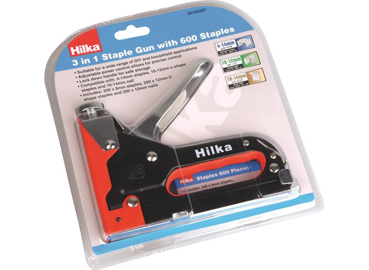 Hilka 3 in 1 Staple Gun with 600 Staples