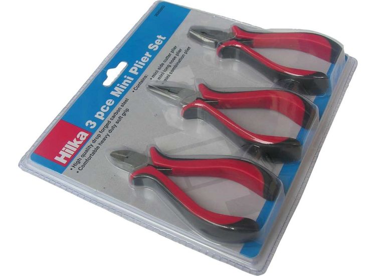 Hilka 3 pce Mini Pliers Set Soft Grip