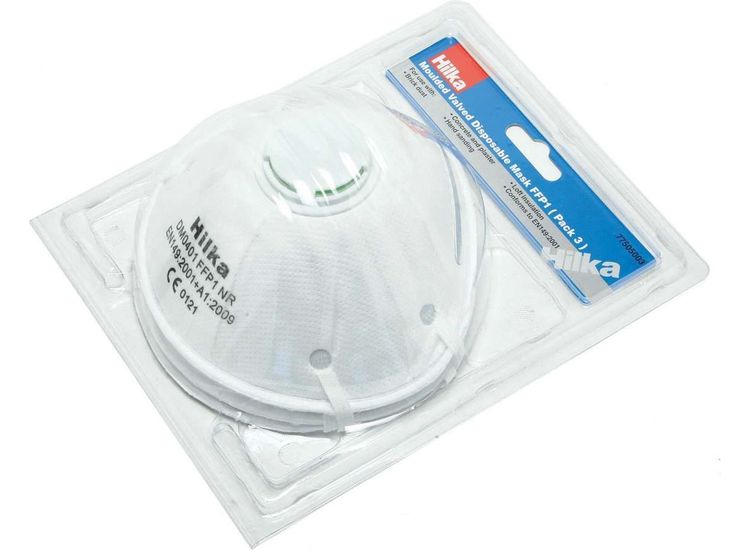 Hilka 3 pce Moulded Valve Disposable Masks FFP1