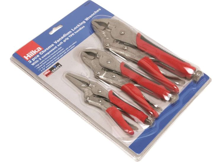 Hilka 3 pce Soft Grip Locking Wrenches