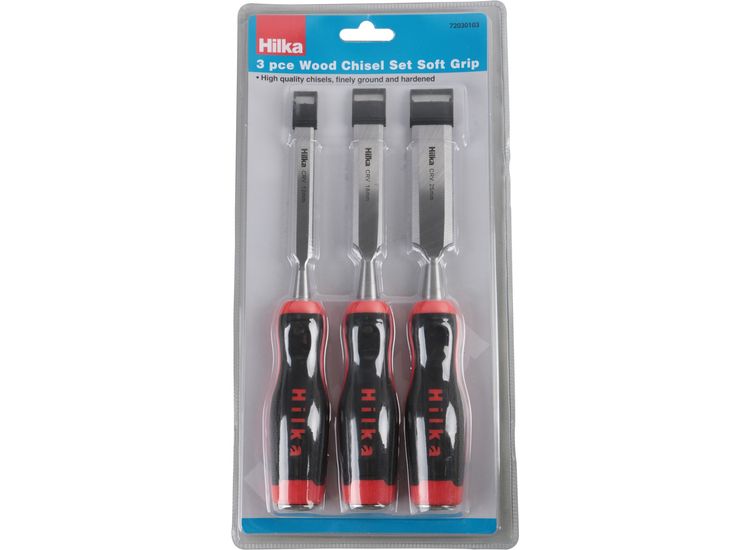 Hilka 3 pce Wood Chisel Set Soft Grip