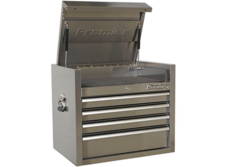 Sealey PTB66004SS Topchest 4 Drawer 675mm Stainless Steel Heavy-Duty