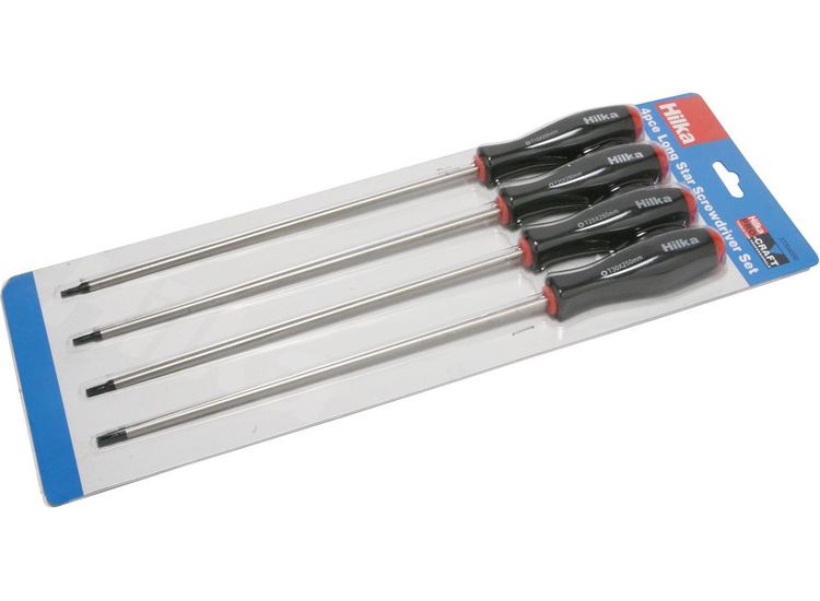 Hilka 4 pce Long TX Star Screwdriver Set