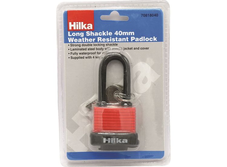 Hilka 40mm Long Shackle Weather Resist Padlock