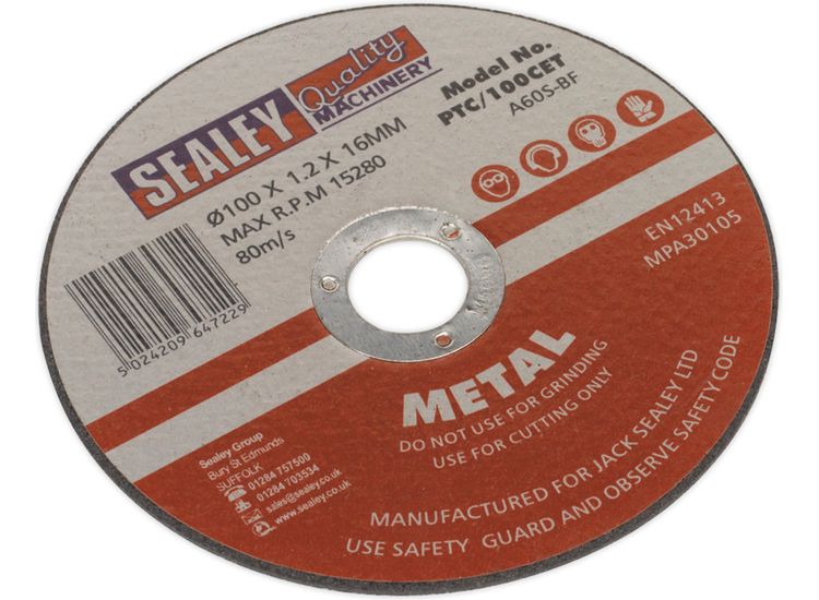 Sealey PTC/100CET Cutting Disc &amp;#8709;100 x 1.2mm 16mm Bore