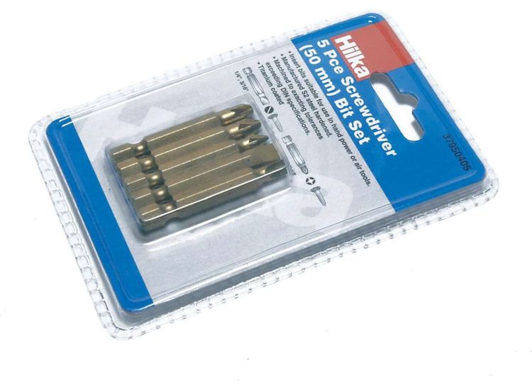 Hilka 5 pce Assorted 50mm Titanium Coated Bits