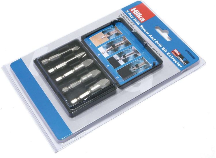 Hilka 5 pce HSS Screw &amp; Drill Extractor Set