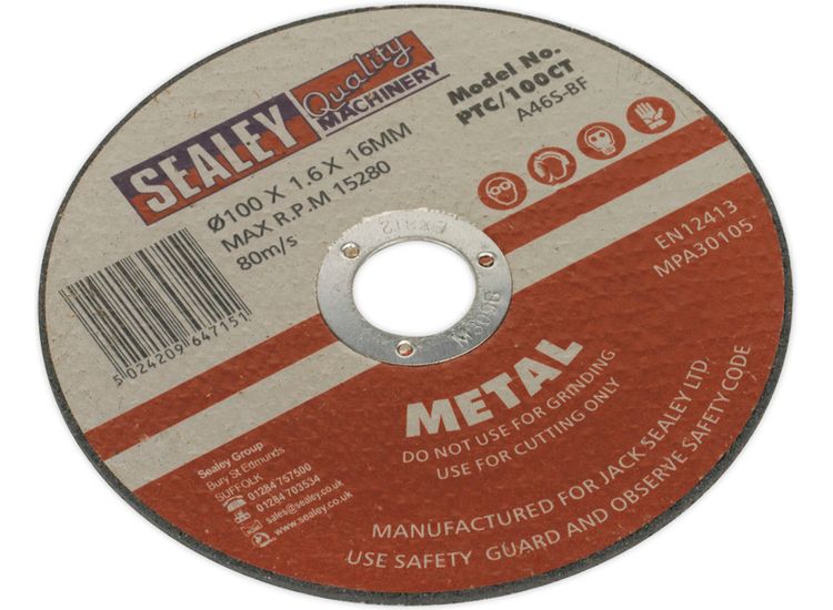 Sealey PTC/100CT Cutting Disc &amp;#8709;100 x 1.6mm 16mm Bore