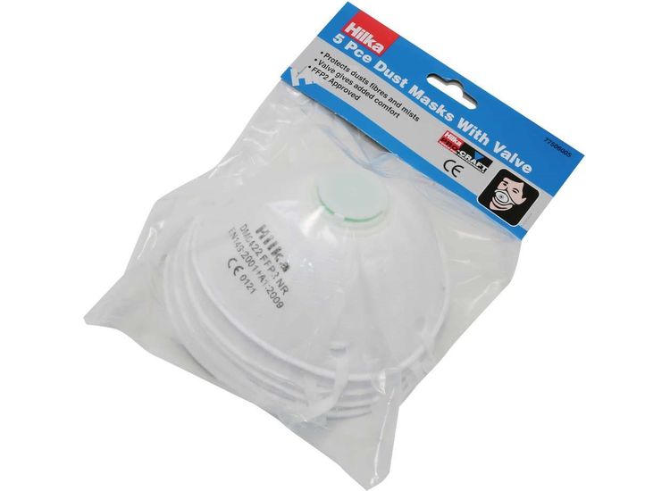 Hilka 5 pce Moulded Valve Disposable Mask FFP2