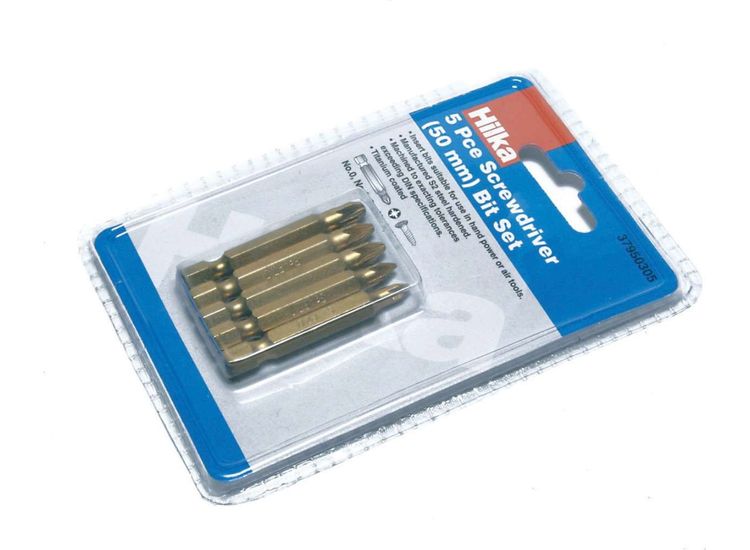 Hilka 5 pce Pozi Assorted 50mm Titanium Bits